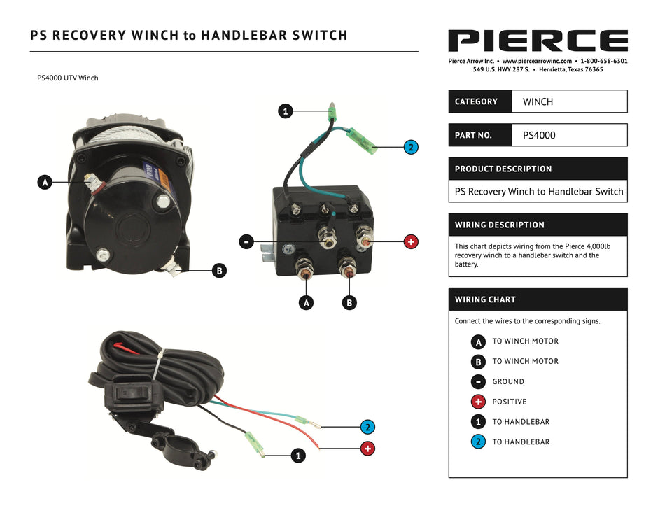 PS4000 Winch Handle Switch Wiring Diagram