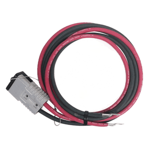 PIERCEs 4 Gauge Wiring Harness features coiled red and black heavy-duty cables with a grey connector plug on one end and a quick disconnect attachment.