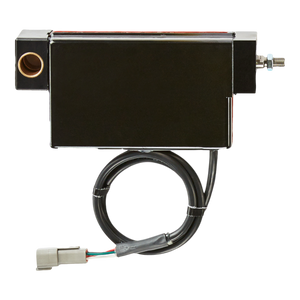 Black rectangular electronic device with wire and gray connector, from Actus Manufacturing Inc; ideal as a Replacement Actus Actuator.