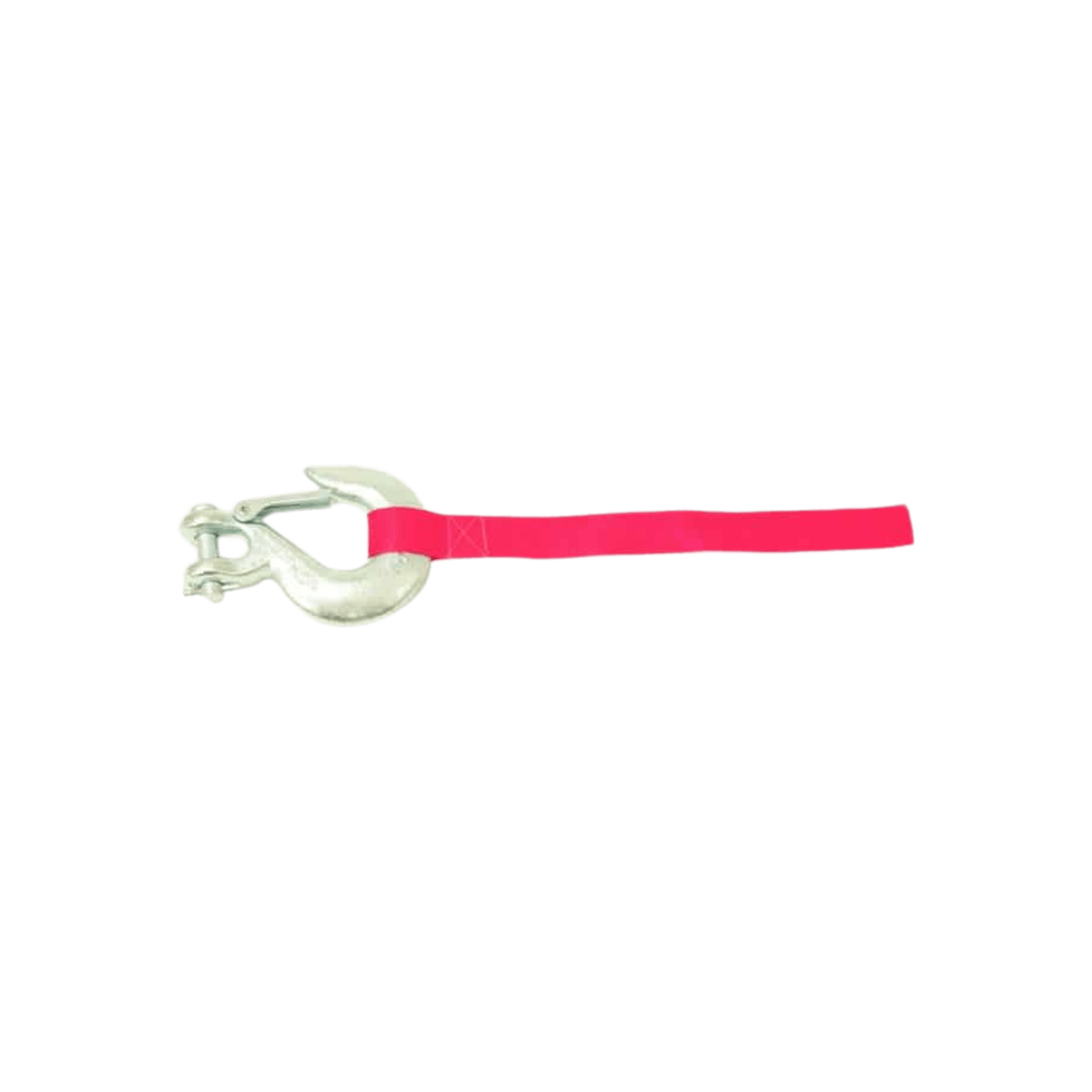 The PIERCE 9,000 lb Recovery Winch features a durable metal hook with a pink securing strap, making it an ideal choice for off-roading adventures and a crucial tool for navigating challenging terrains.