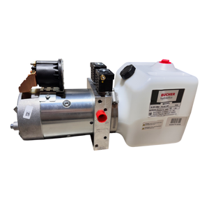 Bucher Hydraulics Bucher Pump 2 Way (Power Up / Power Down) with a 1.5 gal. poly reservoir.