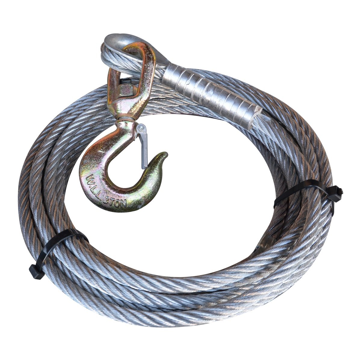 1/2 Winch Cable 75 ft / Safety Swivel Hook