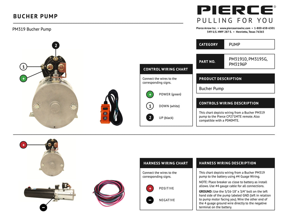 PM319 Pump to CP271MTE Control Wiring Diagram