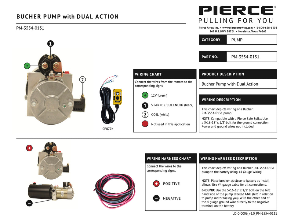 PM-3554-0131 Pump to CP077 Control Wiring Diagram