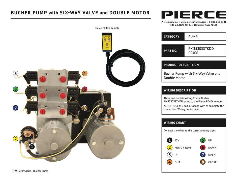 PM-3530-3STKDD Pump to P0406 Control Wiring Diagram