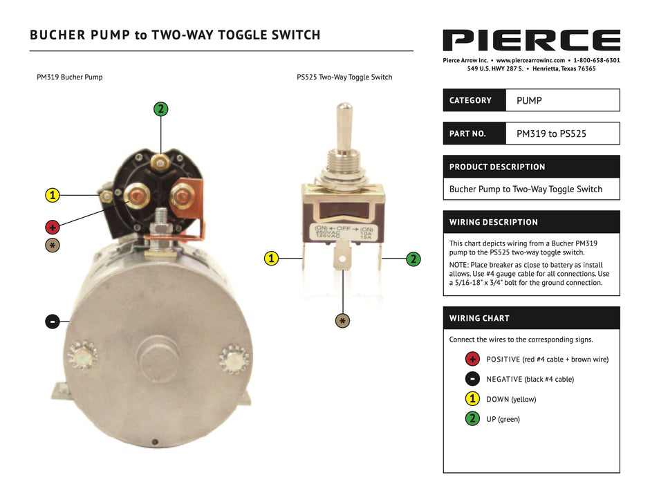 PM-319 Pump to PS525 Switch Wiring Diagram