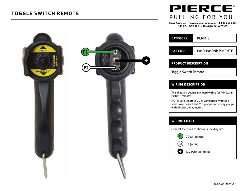P040(NP,MTE) Toggle Switch Wiring Diagram