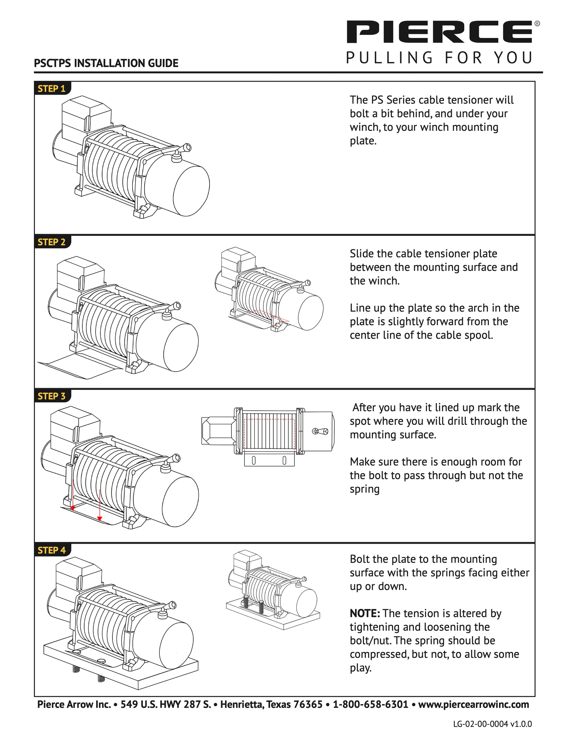 PS Series Cable Tensioner Installation Guide