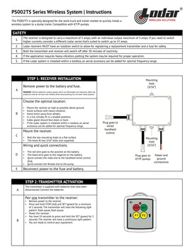 PS002TS Series Wireless System | Instructions