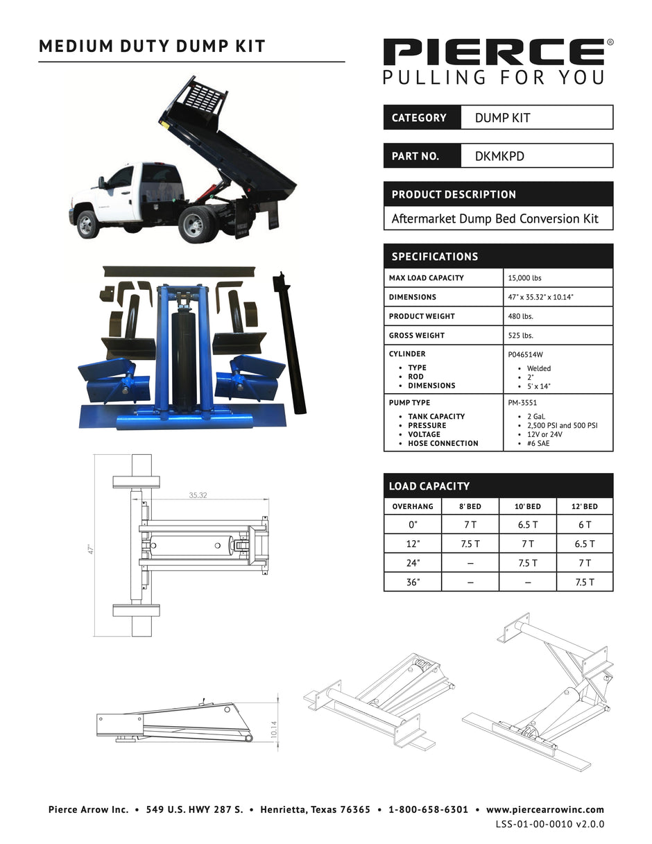 Medium Duty Flat Bed Dump Kit