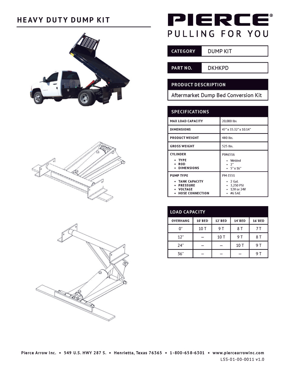 Heavy Duty Flat Bed Dump Kit