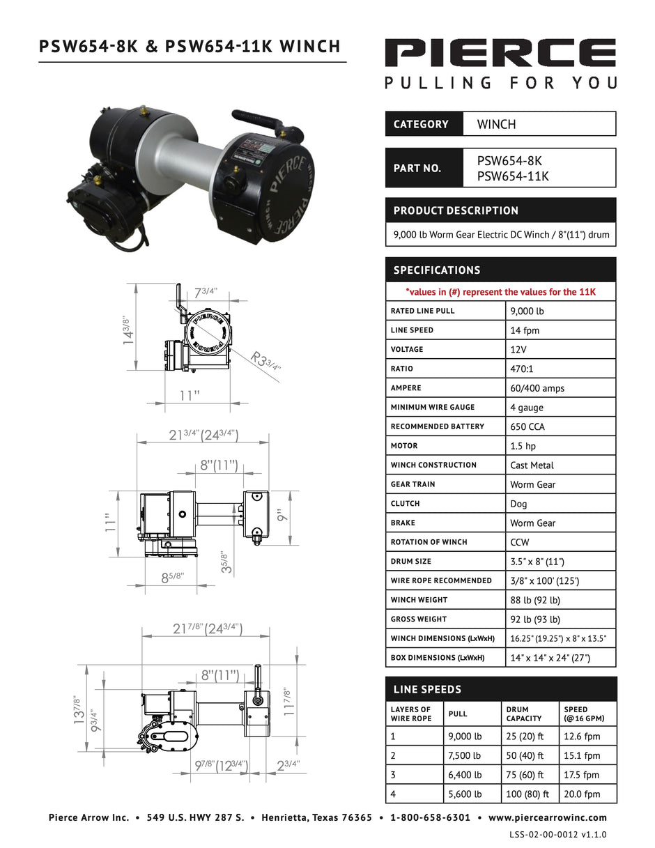 PSW654-8K & PSW654-11K Spec Sheet
