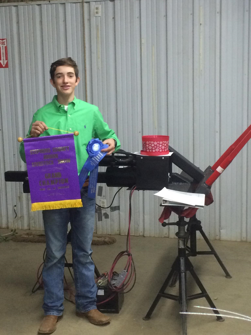 FFA Member Zane Herrington's Pierce Bale Spike Wins County Grand Champion.