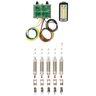 Lodar Service 10 Function IP Wireless Actuator Control System (92 Series, FET Air Receiver) with electronic control box, remote, wires, four metal pneumatic valves, and hardware arranged on a white background.