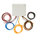 The Lodar Service 10 Function Lodar Replacement FET Air Receiver | 92 Series is a white electrical junction box with five colorful coiled wires, perfect for use as an OEM replacement or in wireless control systems.