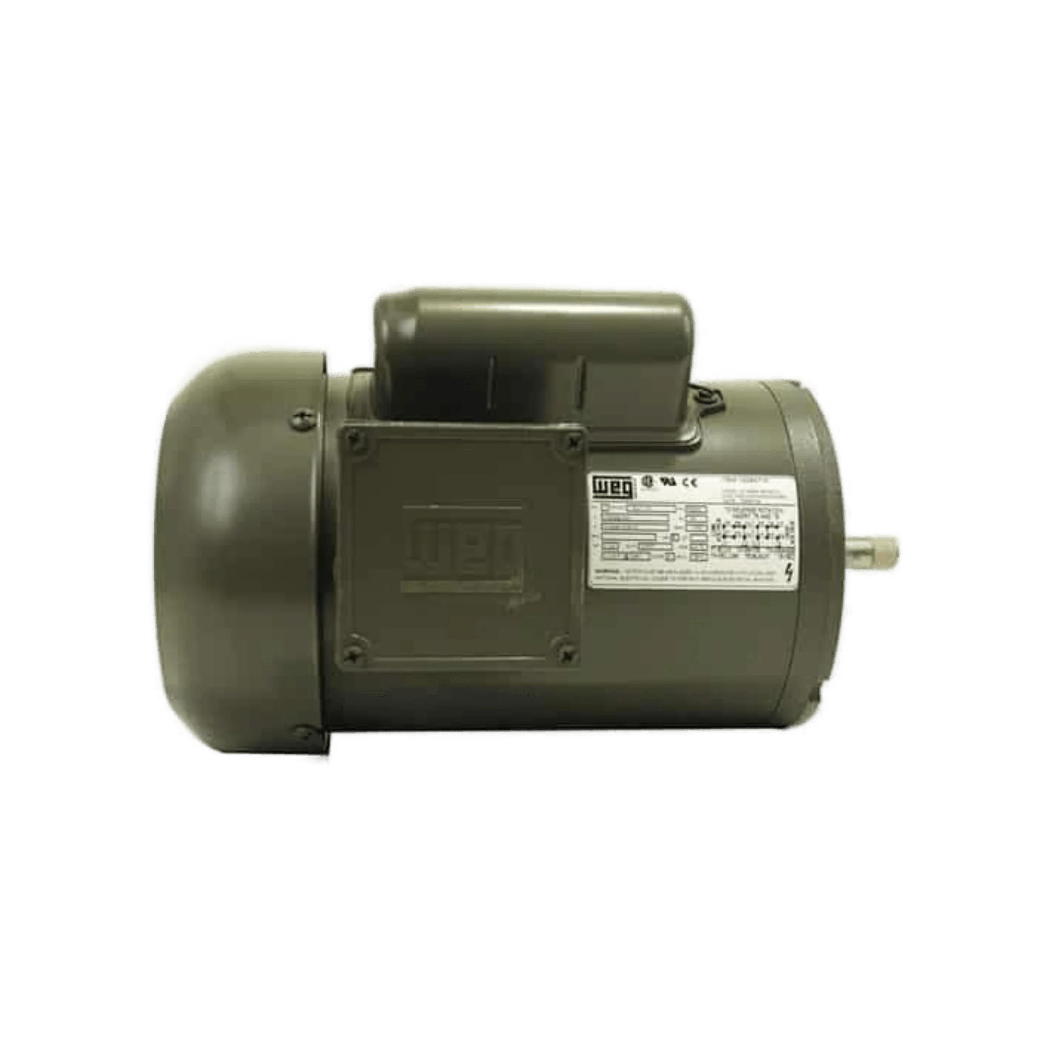 Shown in a side view, the PIERCE 110V Electric Worm Gear Winch Motor features the NEMA 56C mounting frame for easy integration. Ideal as a replacement motor, it meets the robust standards of the PS654-EK series.
