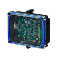 The 4 Function 12/24V Lodar Replacement FET Receiver | 11 Series by Lodar LTD is a transparent electronic device featuring a visible circuit board and components within its rectangular casing, making it compatible with Lodar 11 Series 4 Function Systems for seamless integration into advanced setups.
