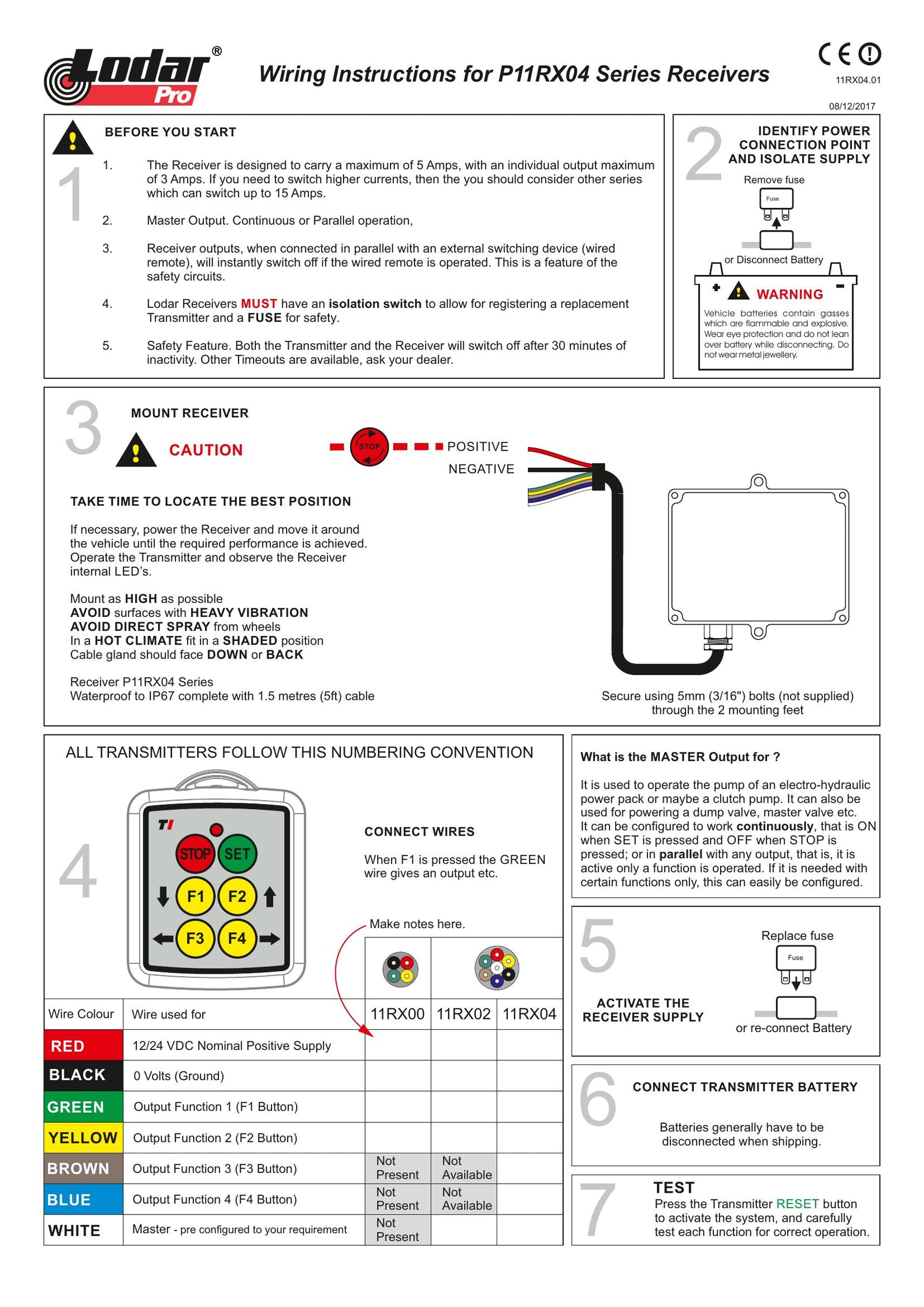 11RX04 - Wiring Instructions - Page 1