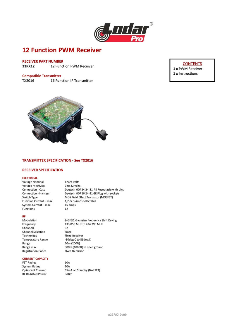 33RX12 - 12 Function PWM Receiver — Page 1
