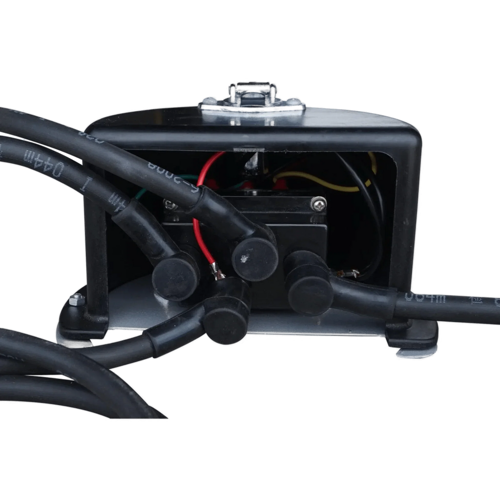 The WPT Power (Shanghai) Ltd 12V Round Compact Solenoid Assembly features a pre-wired setup with visible internal cables and terminals.