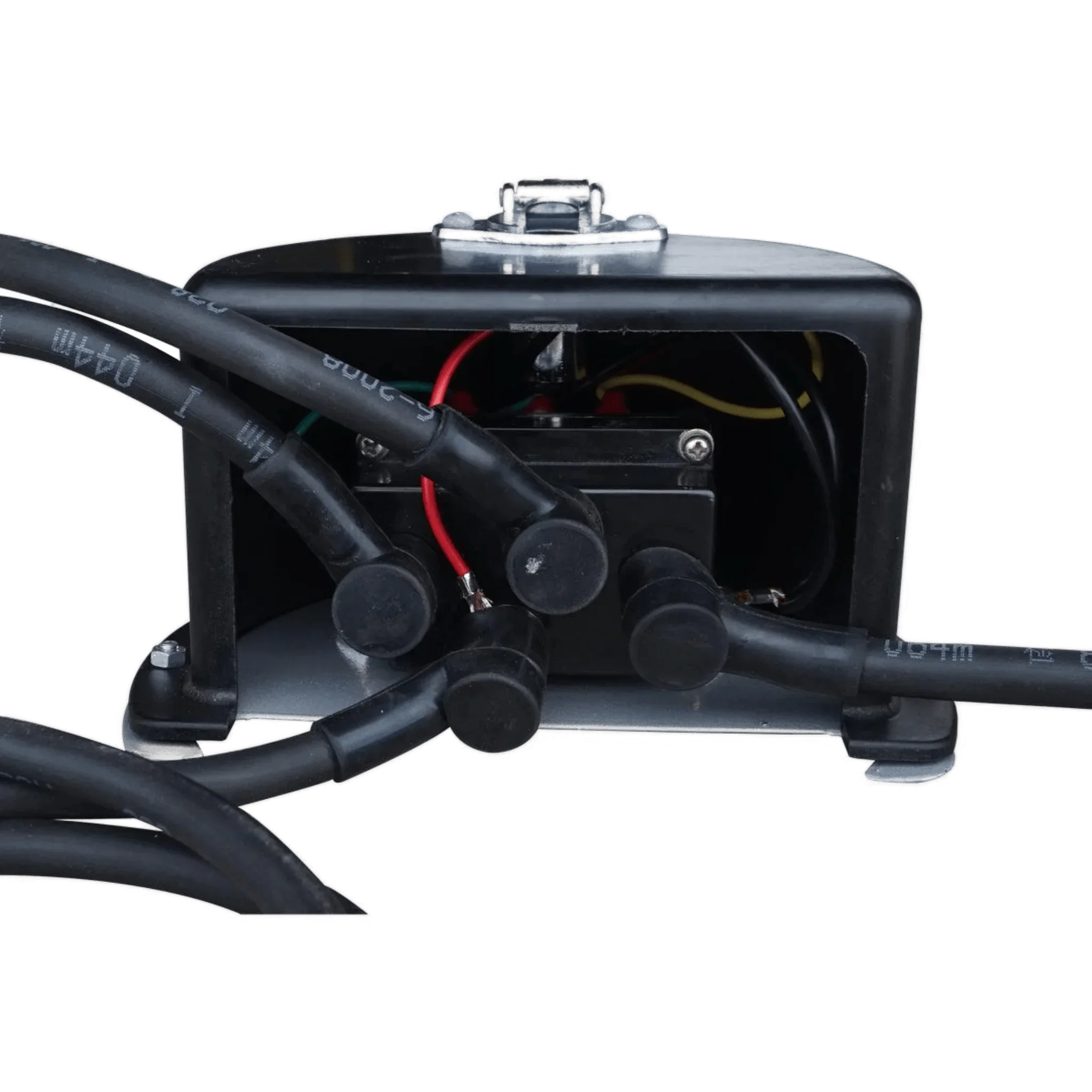 The WPT Power (Shanghai) Ltd 12V Round Compact Solenoid Assembly features a pre-wired setup with visible internal cables and terminals.