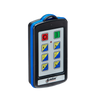 The 12 Function Lodar Replacement IP SHIFT Transmitter from Lodar LTD, part of the 9000 Series, includes an antenna and multiple buttons clearly labeled in blue, yellow, red, and green. It is perfect for transmitter replacement needs and offers versatile control modes to enhance your experience.