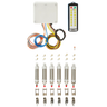 The Lodar Service 14 Function IP Wireless Actuator Control System, 92 Series with FET Air Receiver, is shown with its remote, cables, and metal components arranged on a white background.