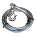 The PIERCE 1/2 Winch Cable, features a safety swivel hook secured by black ties and is displayed on a white background.