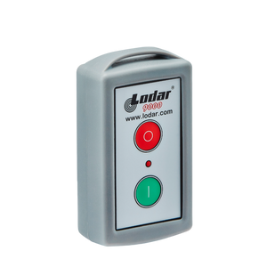 The 1 Function Lodar Replacement Standard Transmitter from the Lodar 9000 Series features distinctive red and green buttons. Offered by Lodar LTD, this reliable remote control comes with an easily accessible website link for quick replacements and more information.
