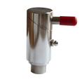 The PIERCE ¾" Twist Lock Plunger Latch features a metallic cylindrical design with a red lever handle and self-locking mechanism, shown isolated on a white background.