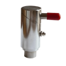 The PIERCE 1" Twist Lock Plunger Latch features a shiny metal body with a red handle and side plunger pins, shown against a white background.