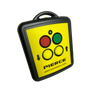 The Lodar LTD 2F Wireless Remote Transmitter is a yellow and black 2-function remote with green/red buttons, labeled Pierce with up/down arrows; it serves as a replacement wireless transmitter for PIERCE control systems.