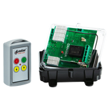 Introducing the 2 Function 110V Standard Wireless Control System by Lodar LTD, featuring a transparent circuit board case with visible green components, capable of handling up to 10 amps.