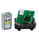 Introducing the Lodar LTD 2 Function 110V Standard Wireless Control System, part of the 96 Series. This relay receiver includes a remote control and features a "danger" labeled circuit board housed within a transparent cover.