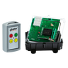 Introducing the Lodar LTD 2 Function 110V Standard Wireless Control System, part of the 96 Series. This relay receiver includes a remote control and features a "danger" labeled circuit board housed within a transparent cover.