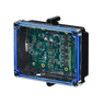 A transparent electronic casing showcases the intricate circuit board of the Lodar LTD 2 Function 12/24V Replacement Receiver from the 11 Series against a black background, featuring an impressive IP67 rating for superior protection and durability.