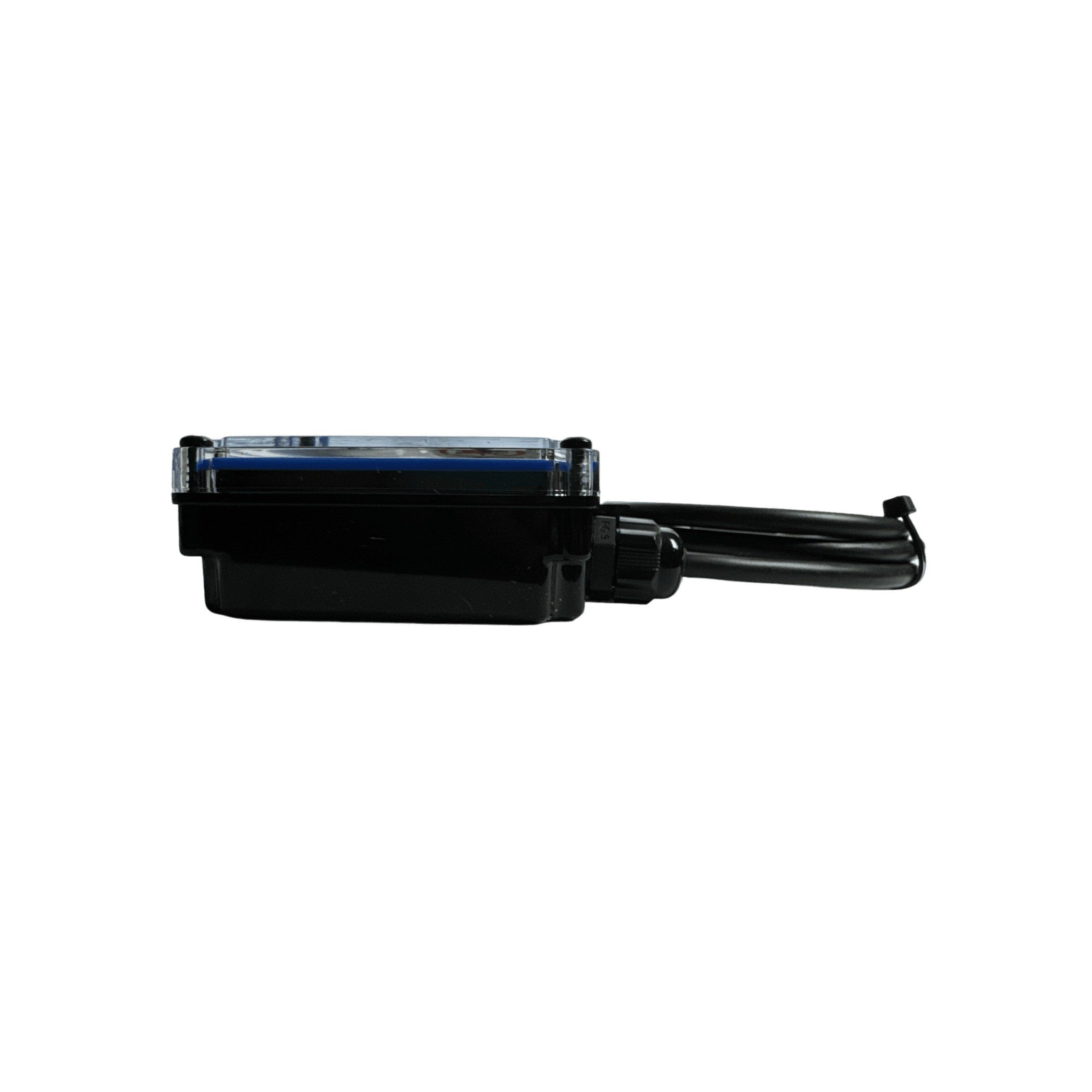The PIERCE 2 Function 12/24V Replacement Receiver (PS Series) features a sleek black design with clear top, attached cables, and durable IP67 rating. Compatible with 12/24V systems; shown on a black background.