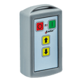 The 2 Function Lodar Replacement Standard Transmitter from Lodar LTD boasts a sleek design with red and green buttons, yellow arrows for intuitive navigation, and a stylish logo. This remote control is specifically designed to be compatible with 11 Series systems, making it an ideal replacement transmitter for seamless operation.