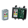 The 2 Function Standard Wireless Control System, part of the 92 Series by Lodar LTD, includes a remote control and an FET Keypad Receiver with an electronic circuit board featuring buttons for up, down, and stop. This setup is perfect for stabilization applications, offering precision and ease of use.
