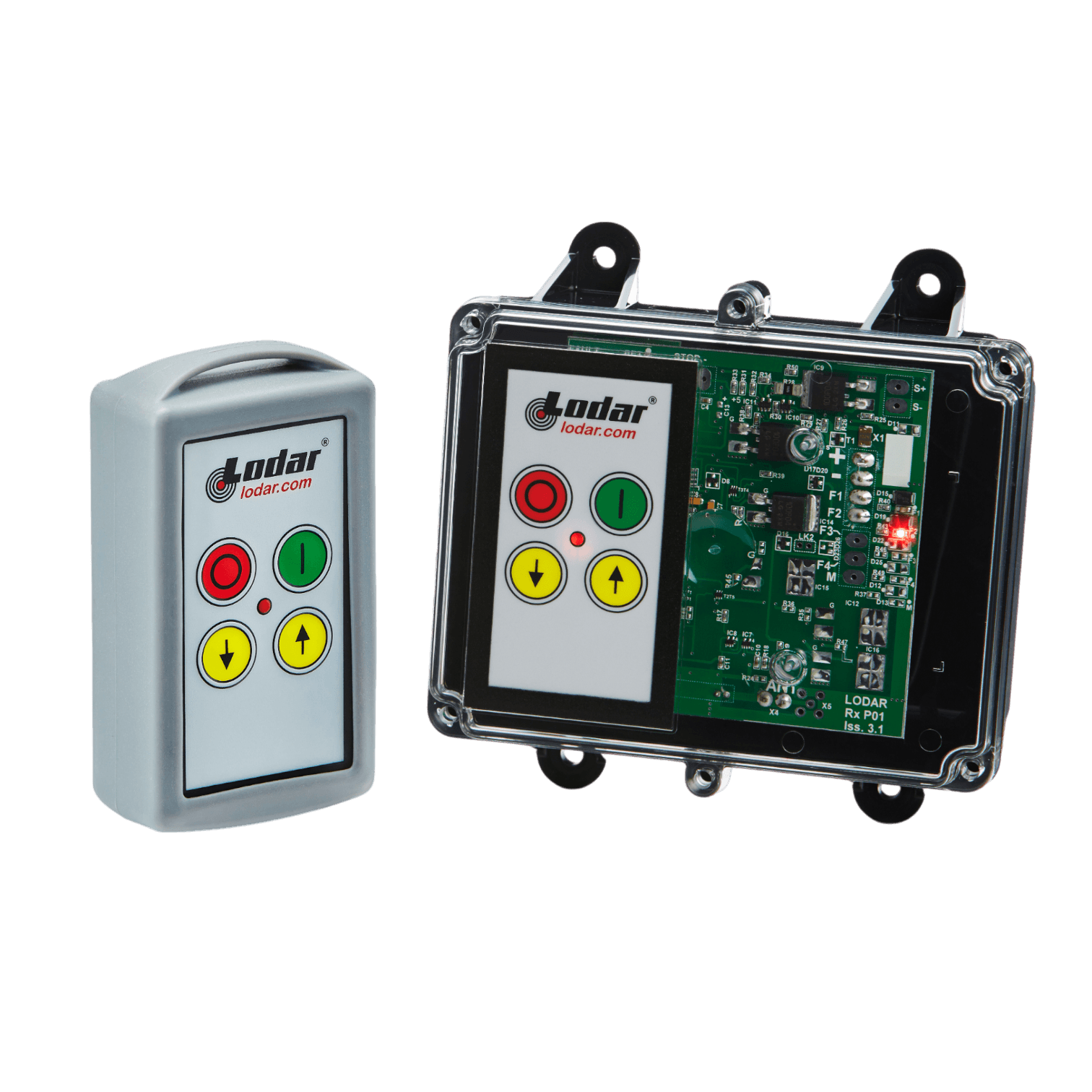 The Lodar LTD 92 Series 2 Function Standard Wireless Control System, featuring a FET Keypad Receiver without Master Output, includes arrow buttons for seamless operation and integrates smoothly into any wireless control system.