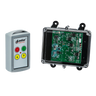 The 92 Series 2 Function Standard Wireless Control System by Lodar LTD features buttons and an electronic circuit board encased in a transparent shell, exemplifying a sleek wireless control solution.