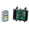 A Lodar LTD 92 Series 2 Function Standard Wireless Control System features a durable FET Receiver with buttons and an exposed electronic circuit board, all encased in a transparent plastic shell.