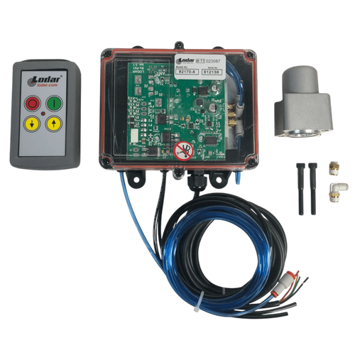 PIERCE 2 Function Direct Mount Wireless Air System for Gresen valves, includes cables, remote, sensor, and connectors—perfect for auxiliary hydraulics or Gresen wireless control setups—shown on a white background.