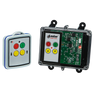 Introducing the 2 Functions Mini Wireless Control System from Lodar LTD, featuring the 92 Series Remote Transmitter and an FET Keypad Receiver equipped with buttons for up, down, and stop functions.