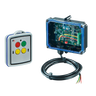 The clear-cased electronic device features a sleek control panel with buttons, highlighting its intricate wiring. As part of Lodar LTD's 11 Series, the 2 Functions Standard Wireless Control System offers a seamless wireless control experience with a range of 200 feet.