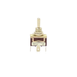 The PIERCE 2 Way Momentary Toggle Switch, featuring ON-OFF-ON labels and three metal terminals, is ideal for winch remote controls and showcased against a white background.
