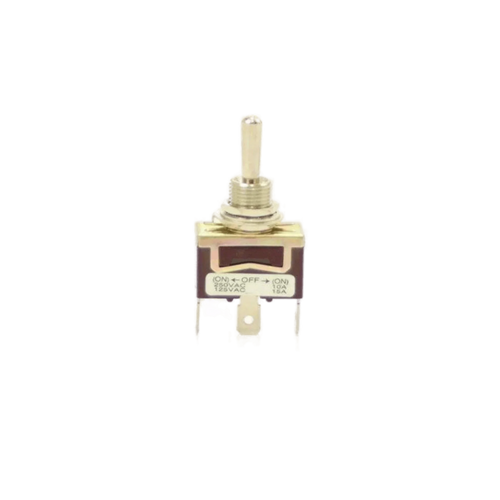 The PIERCE 2 Way Momentary Toggle Switch features three prongs and ON-OFF-ON labeling, making it ideal for winch remote control setups. Shown isolated on a white background.
