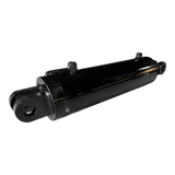 The PIERCE Welded Hydraulic Cylinder features a 5-inch bore and 14-inch stroke with mounting holes on both ends, shown against a white background—perfect for flatbed dump kit applications.