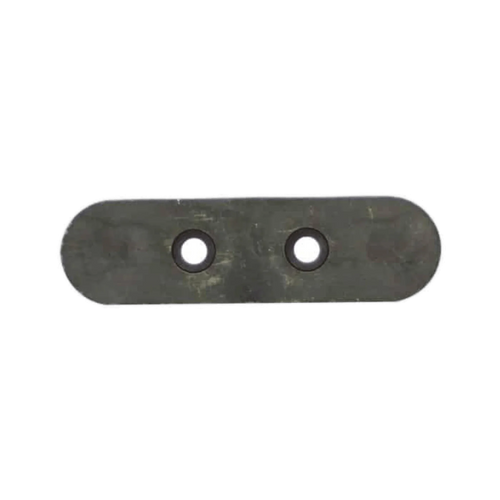 The 400 Amp Fuse from Terminal Supply Co. is a flat, oval metal plate with two circular center holes, engineered for high-powered protection and extended system lifespan.