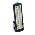 The 40 Function Lodar Replacement IP SHIFT Transmitter | 92 Series from Lodar LTD comes with a stylish black stand and 20 buttons, including several yellow ones for quick access. It features a prominent red stop button, a green start button, and advanced firmware to guarantee smooth remote control operation.